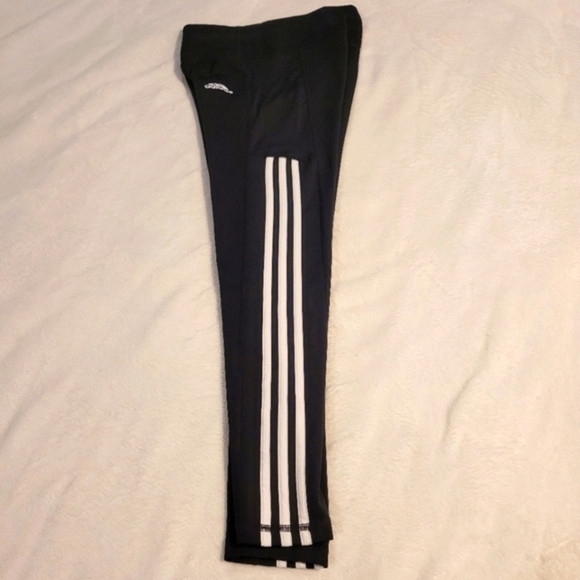 Adidas Aeroready 3 Stripe Classic Black and White Athletic Leggings Small - Picture 3 of 16